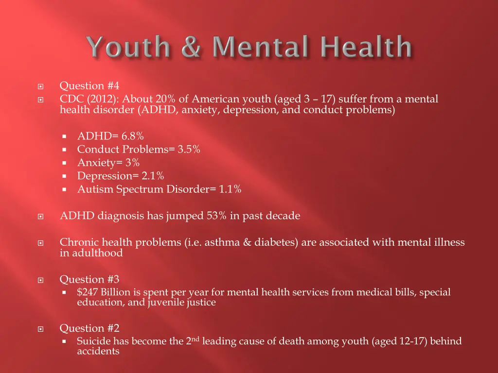 question 4 cdc 2012 about 20 of american youth