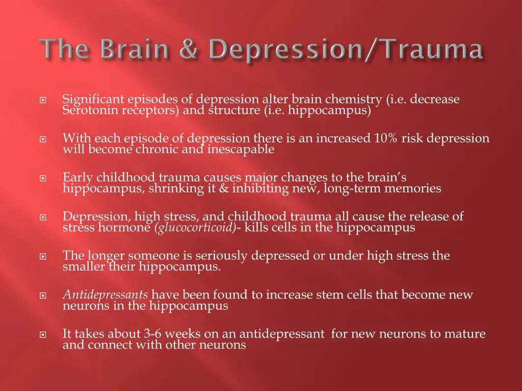 significant episodes of depression alter brain