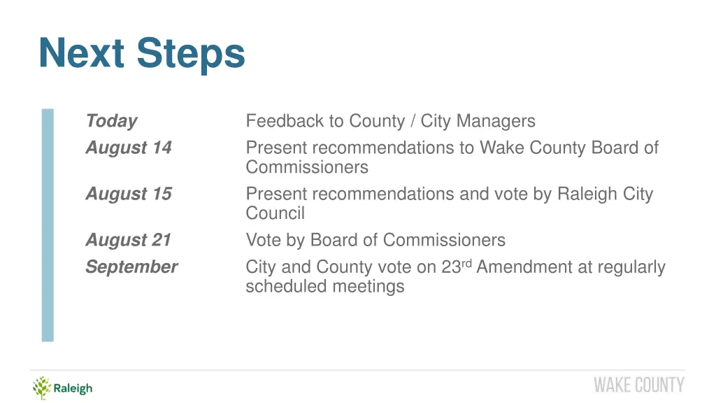 next steps