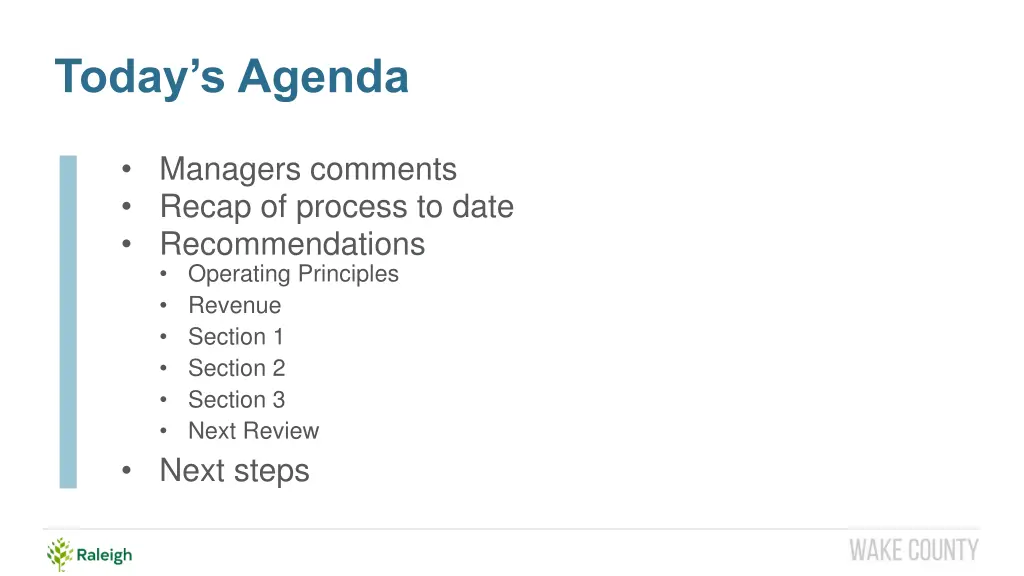 today s agenda