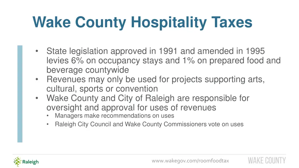 wake county hospitality taxes