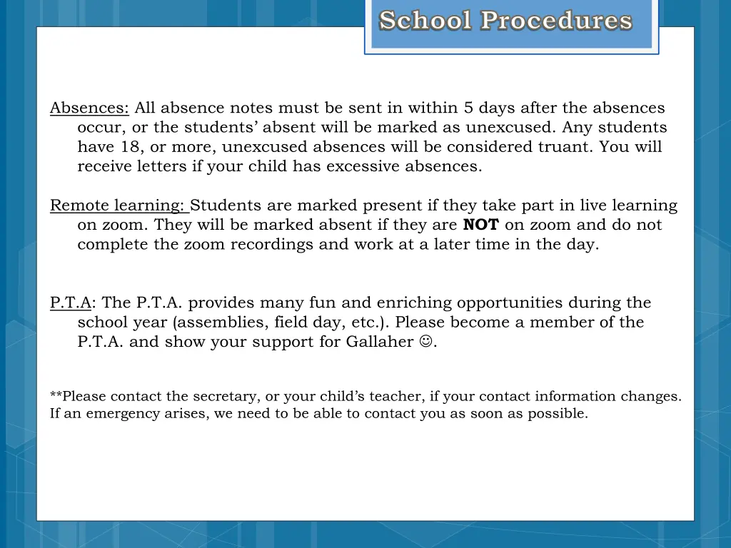 school procedures