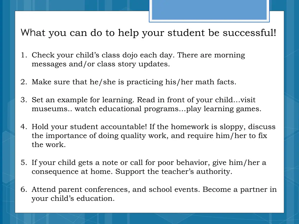 wh at you can do to help your student