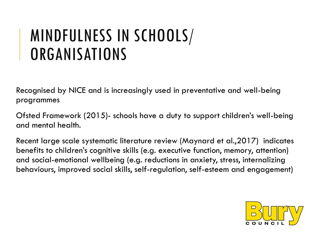 mindfulness in schools organisations