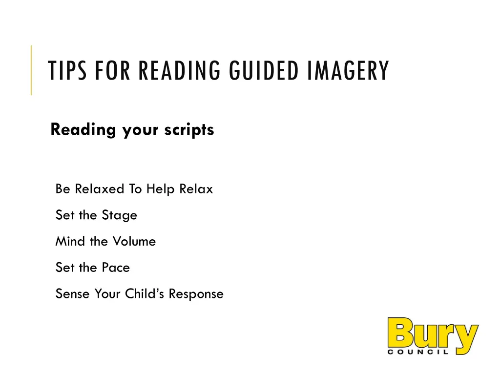tips for reading guided imagery