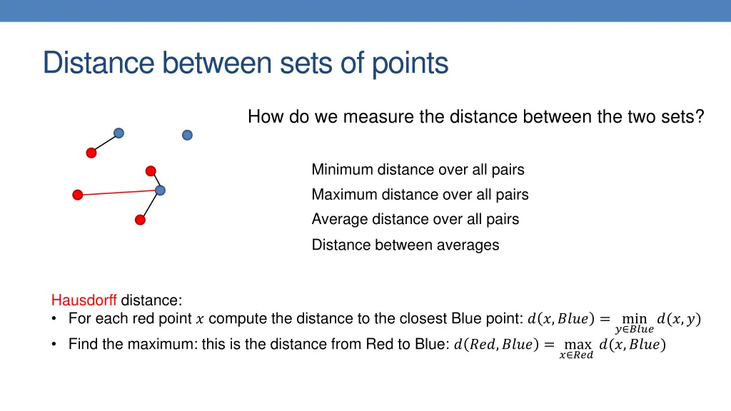 distance between sets of points 6