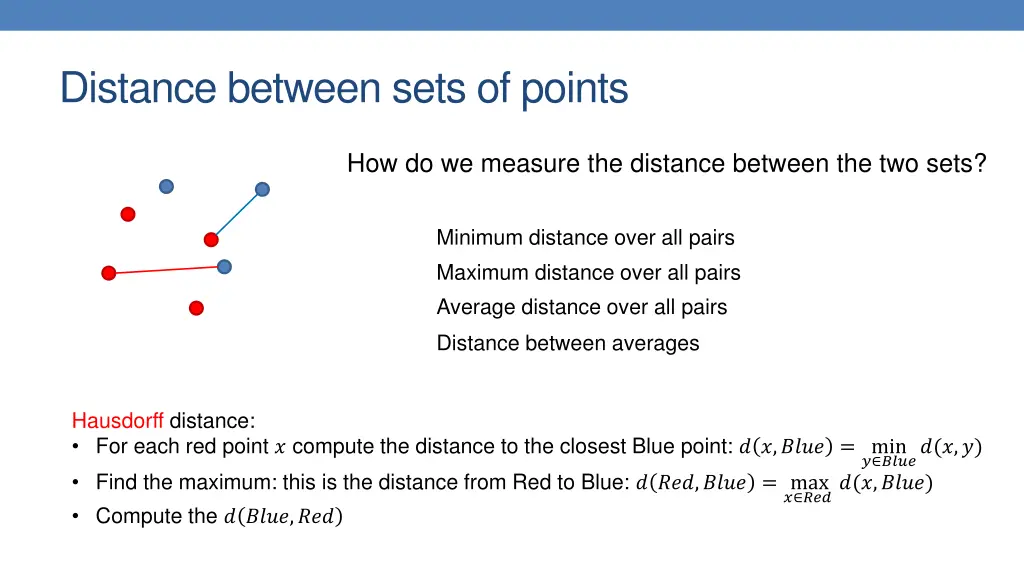 distance between sets of points 7