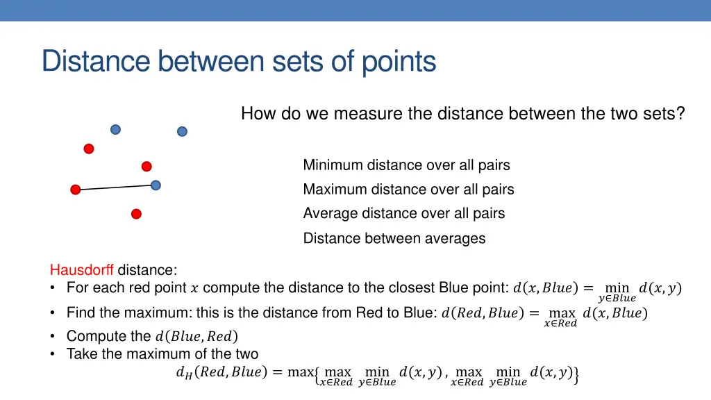 distance between sets of points 8