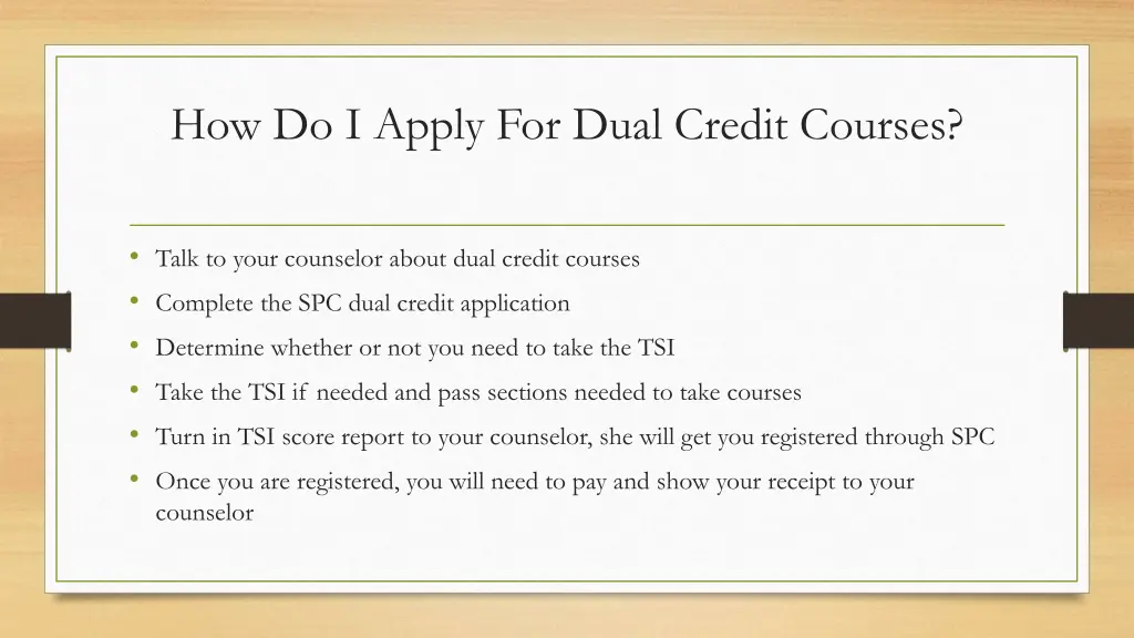 how do i apply for dual credit courses