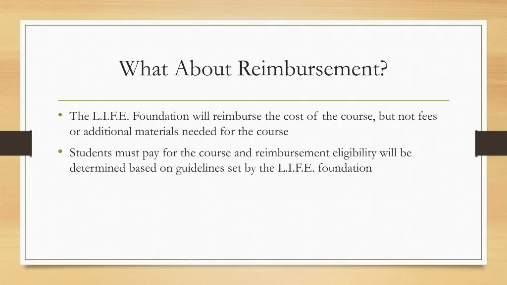 what about reimbursement