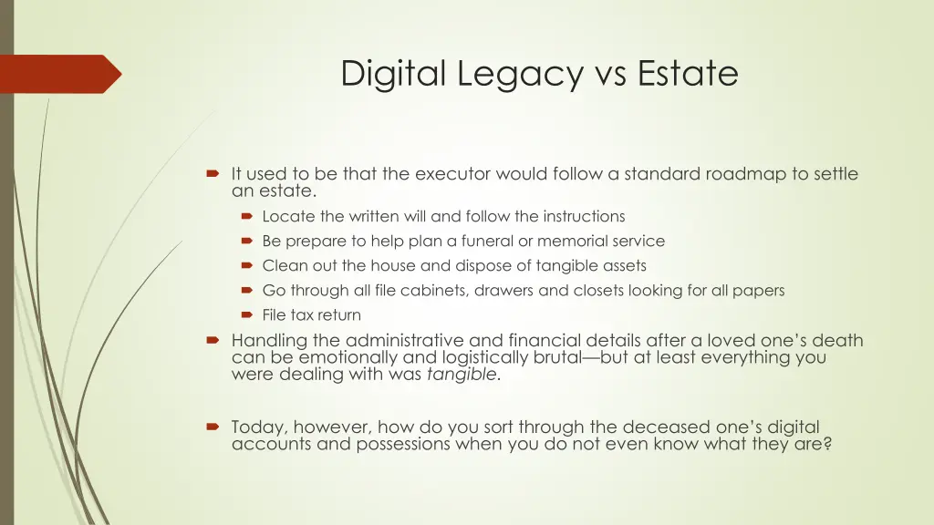 digital legacy vs estate