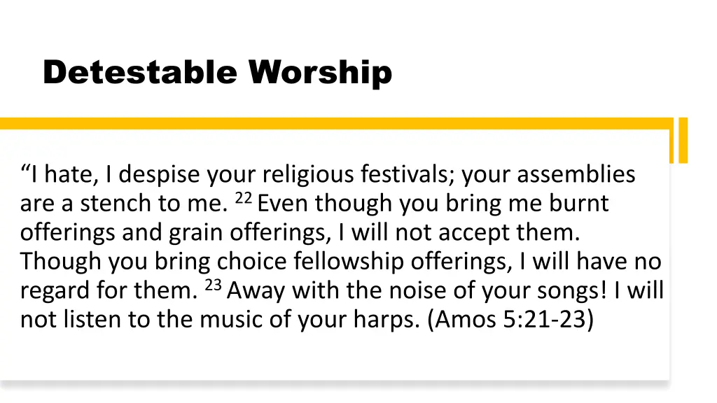 detestable worship