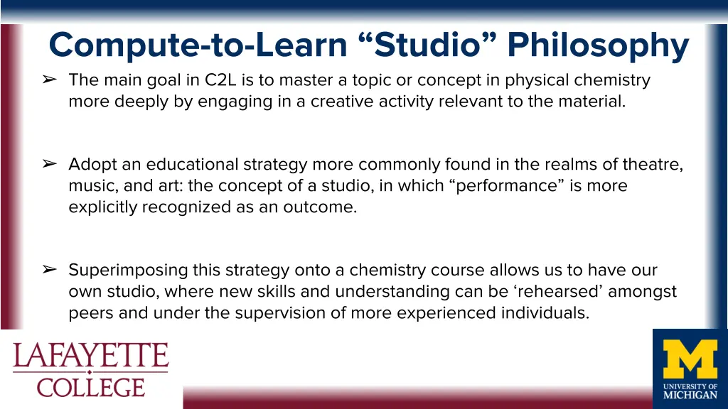 compute to learn studio philosophy the main goal