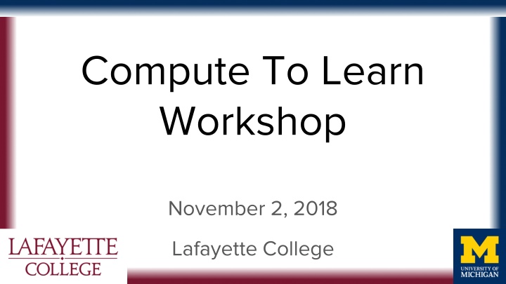 compute to learn workshop