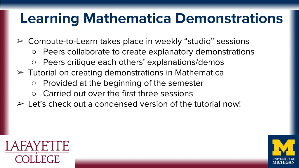 learning mathematica demonstrations