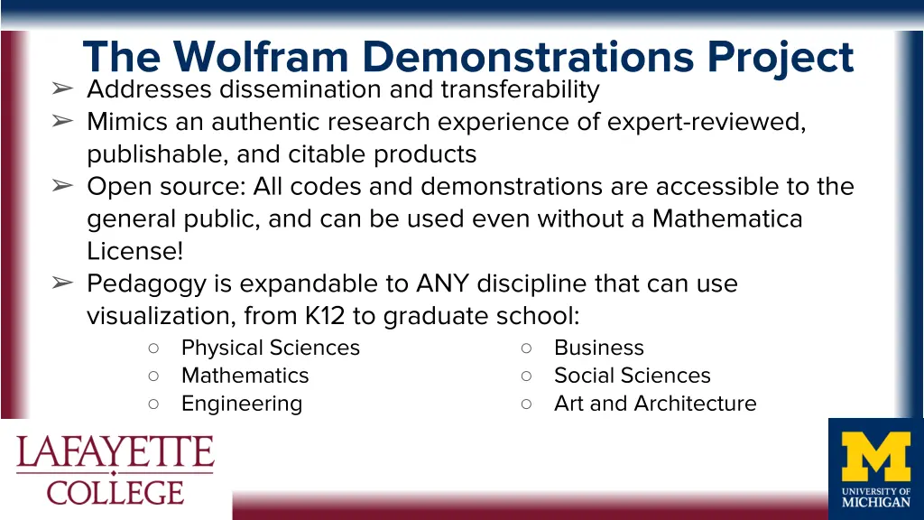 the wolfram demonstrations project addresses
