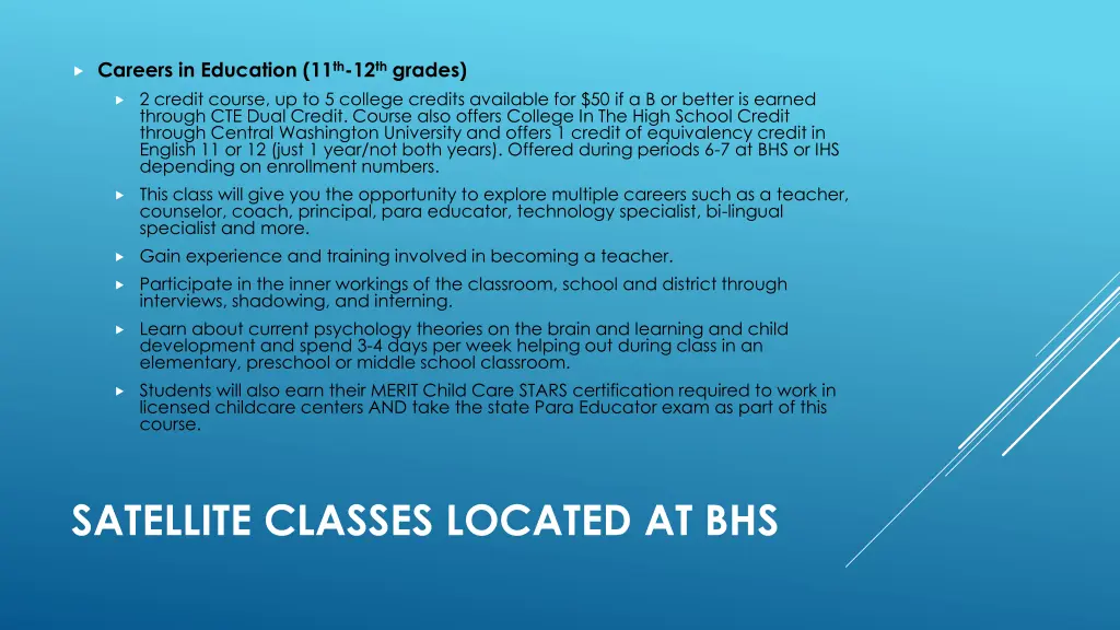 careers in education 11 th 12 th grades 2 credit