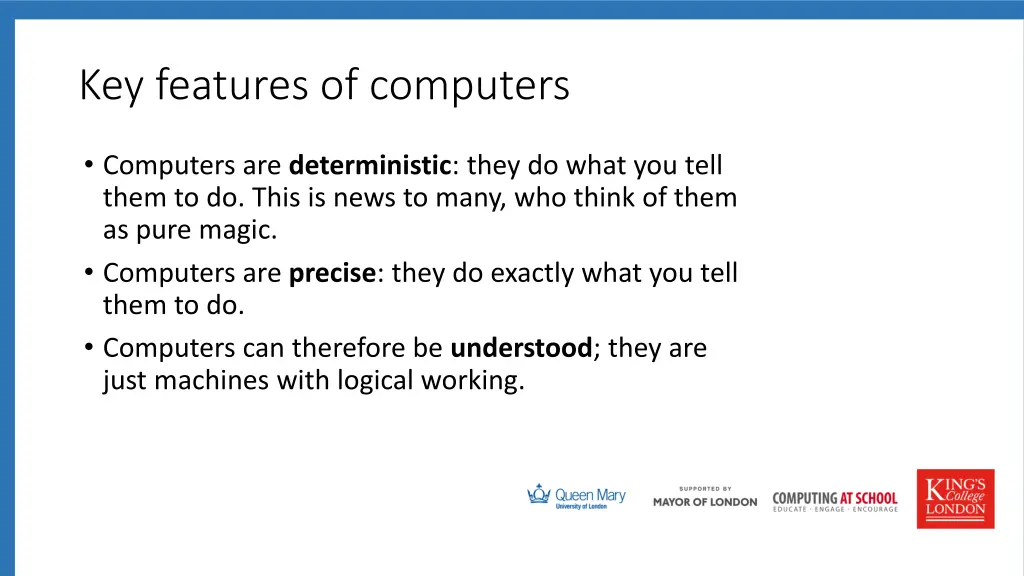 key features of computers