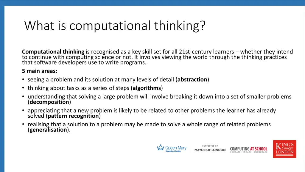 what is computational thinking