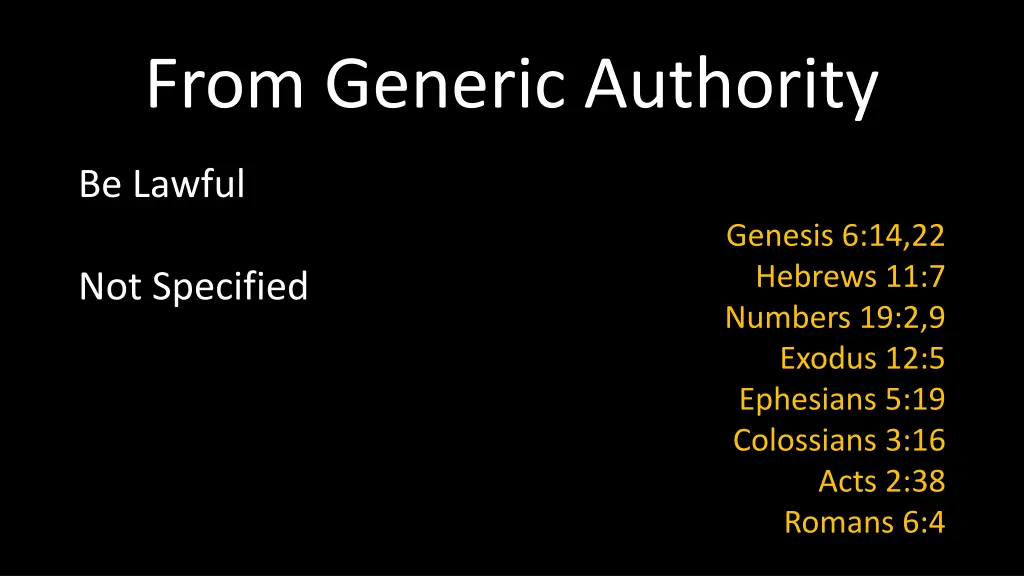 from generic authority 1