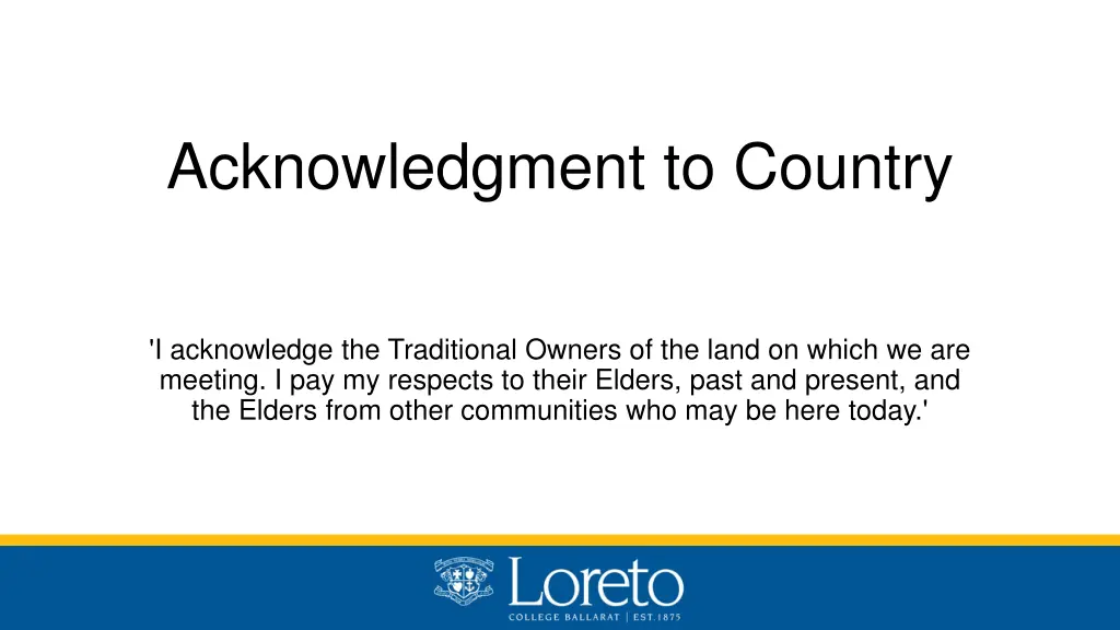 acknowledgment to country