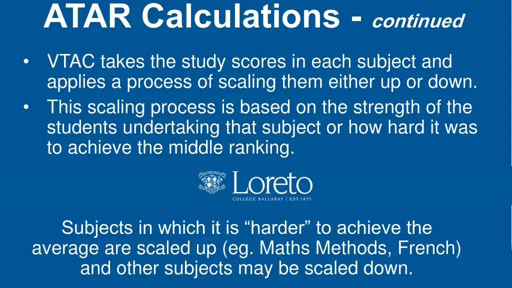 atar calculations continued