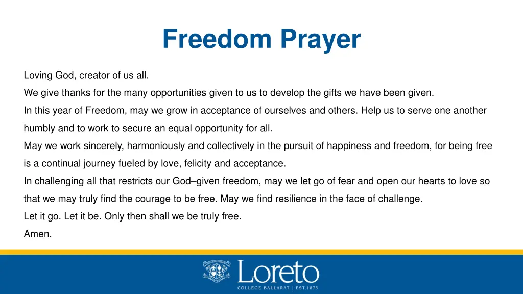 freedom prayer