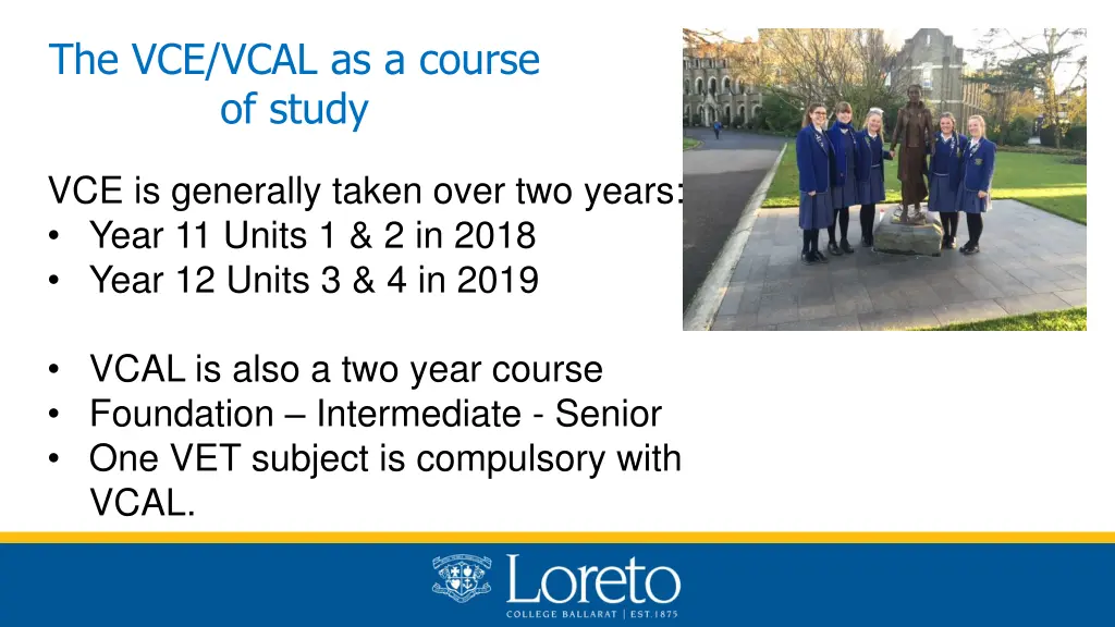 the vce vcal as a course of study