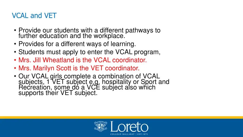 vcal and vet