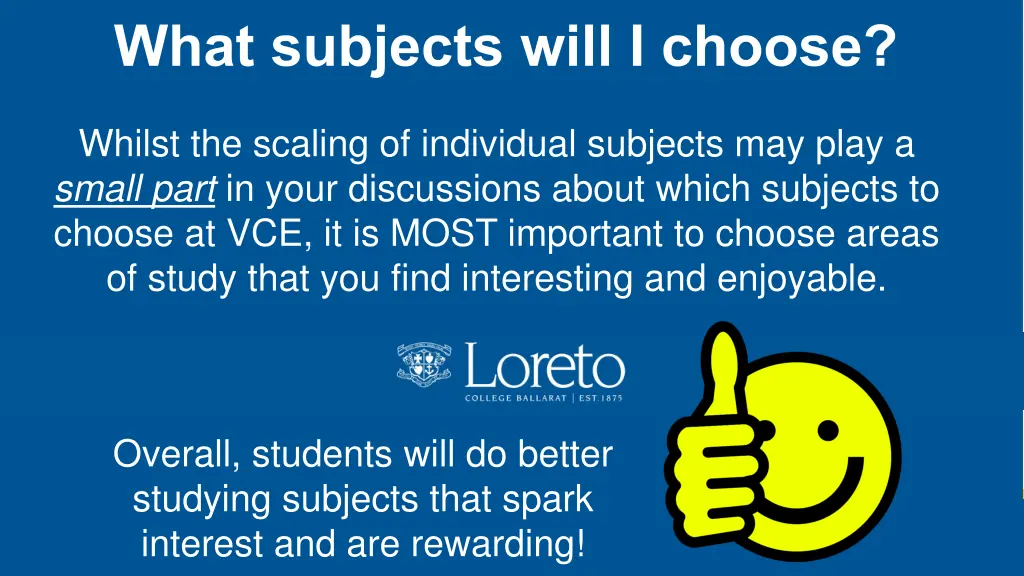 what subjects will i choose