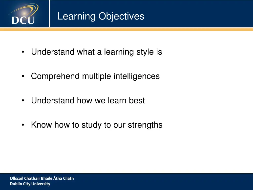 learning objectives