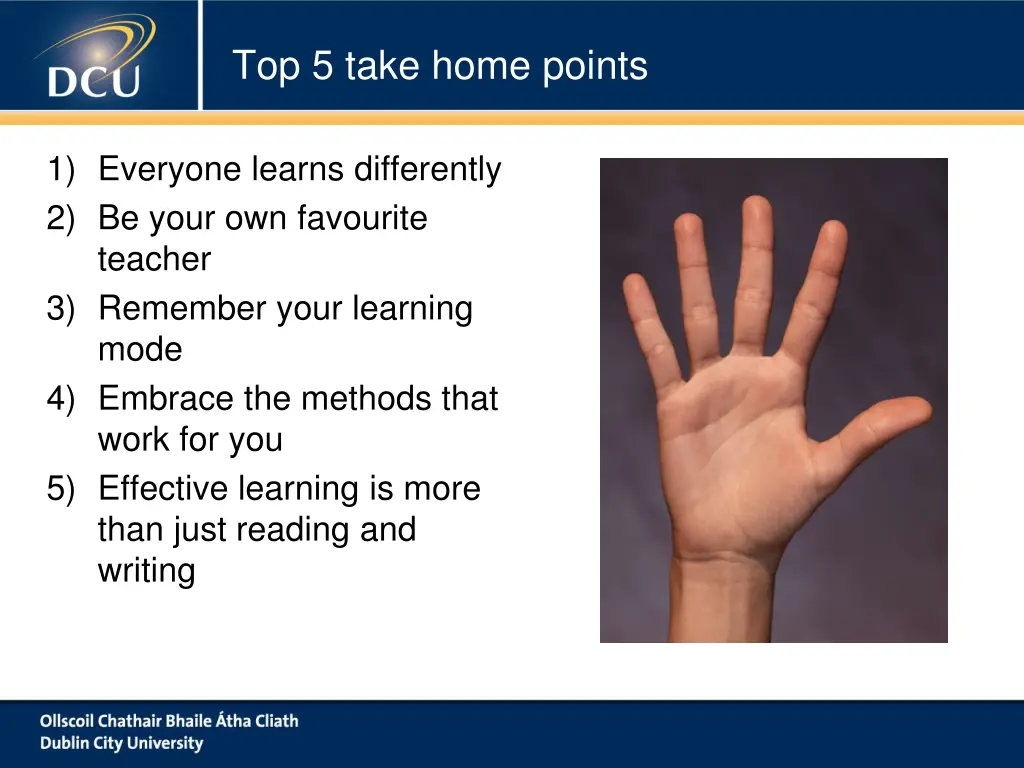 top 5 take home points