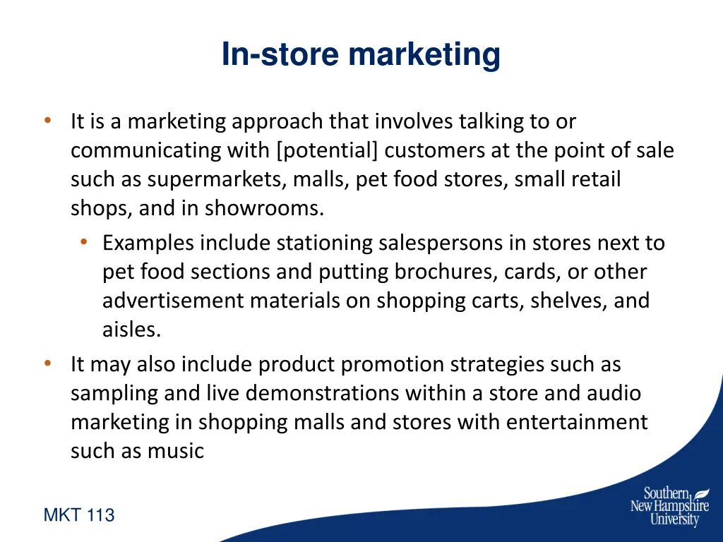 in store marketing