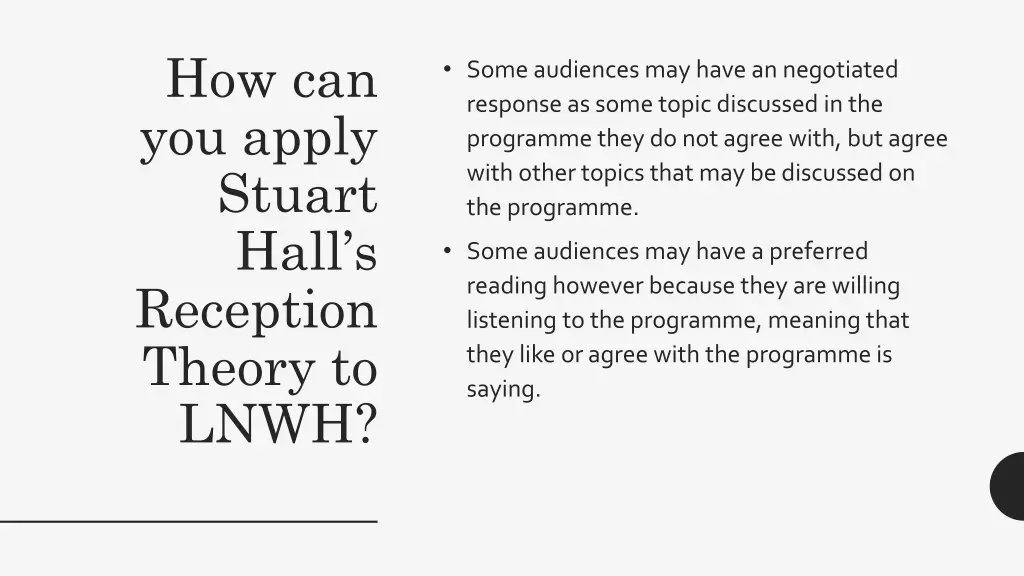 how can you apply stuart hall s reception theory
