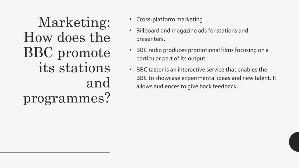 marketing how does the bbc promote its stations