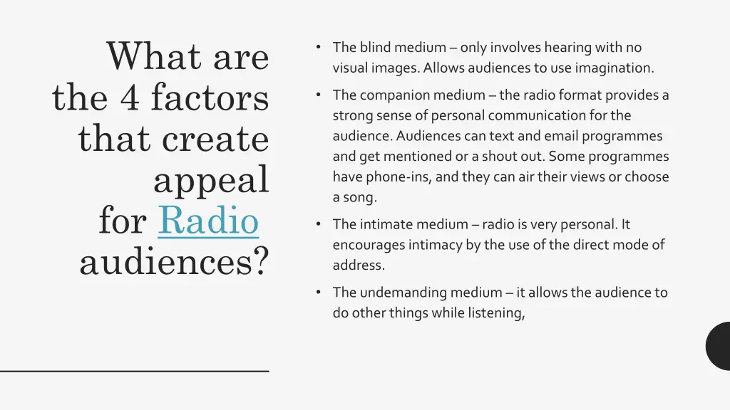 what are the 4 factors that create appeal