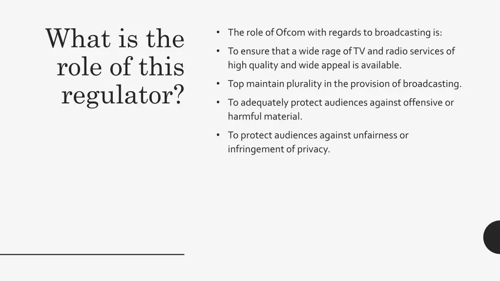 what is the role of this regulator