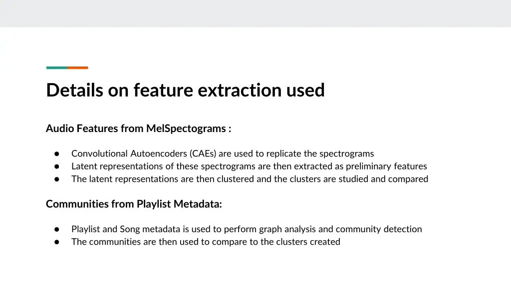 details on feature extraction used