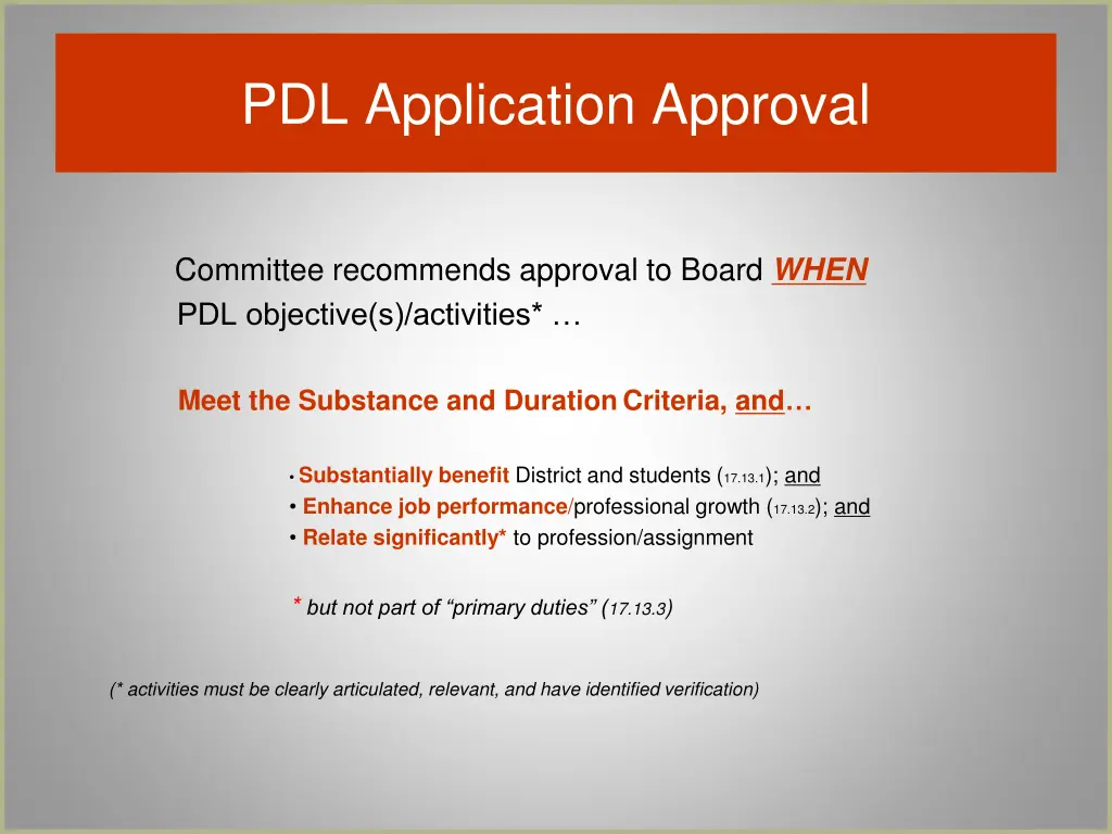 pdl application approval