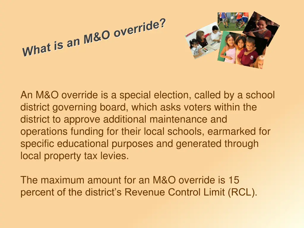 an m o override is a special election called