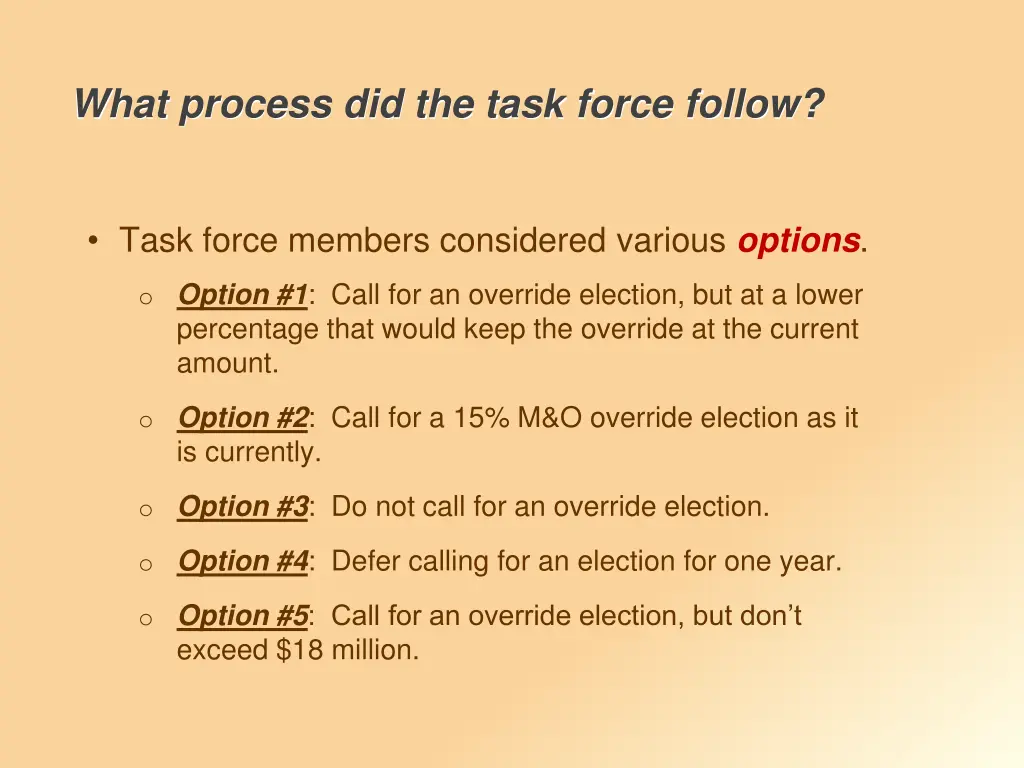 what process did the task force follow 2