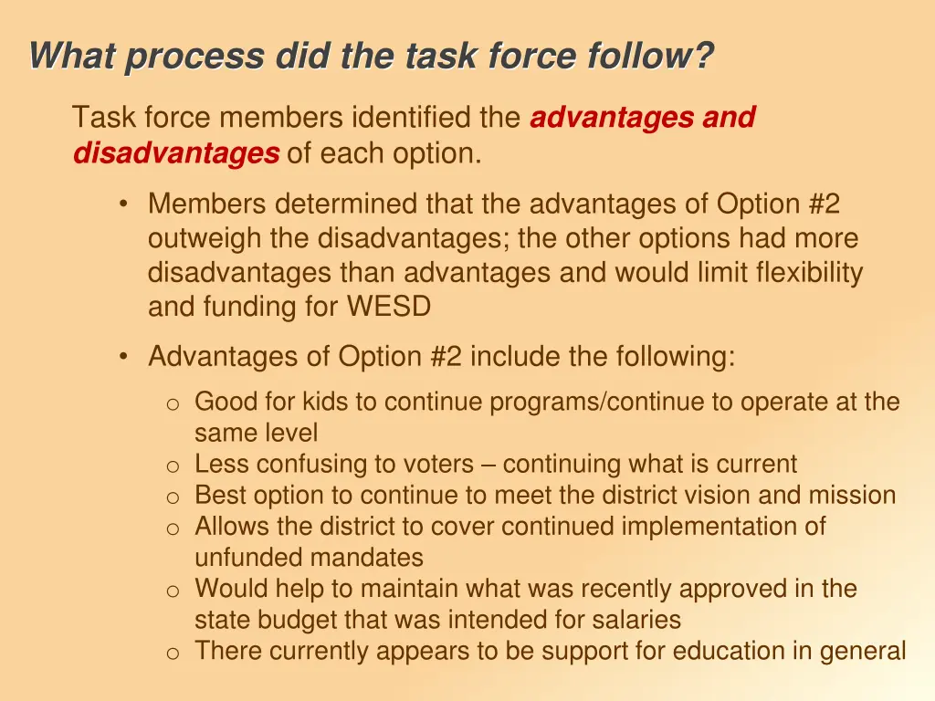 what process did the task force follow 3