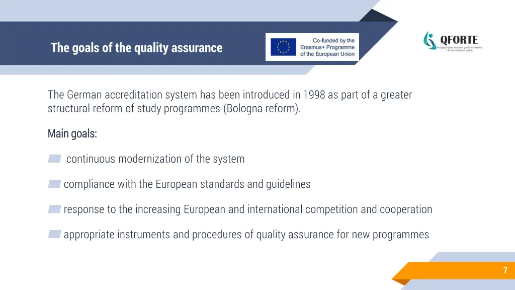 the goals of the quality assurance