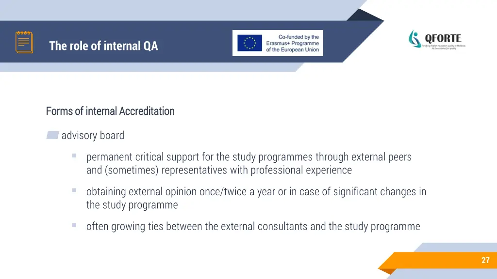 the role of internal qa 1