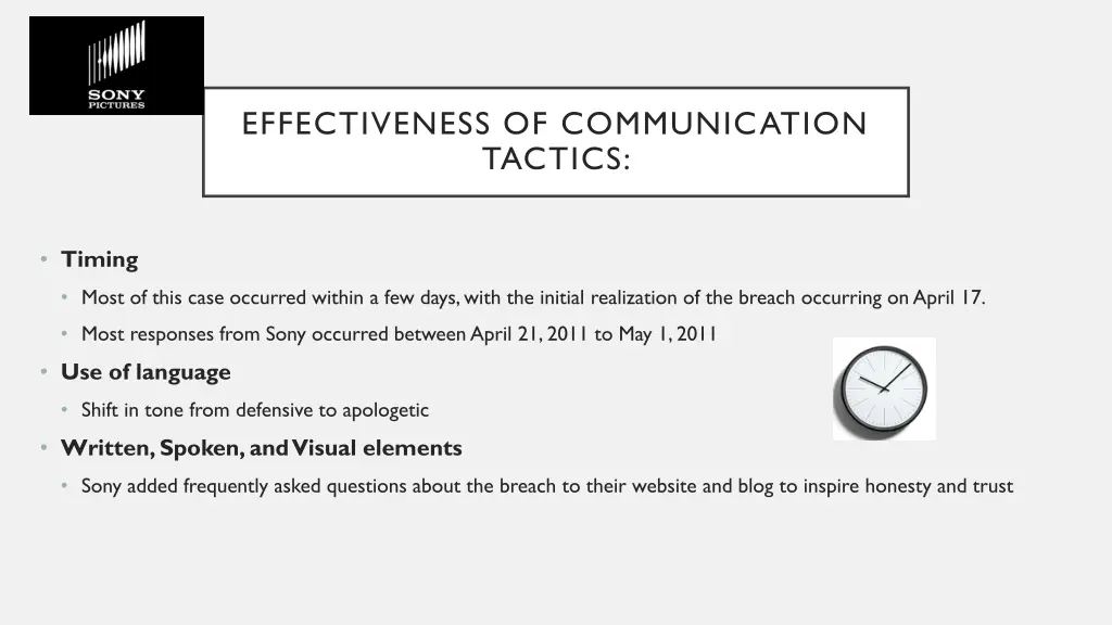 effectiveness of communication tactics