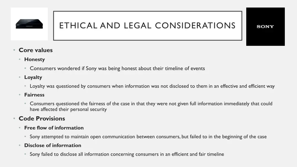 ethical and legal considerations