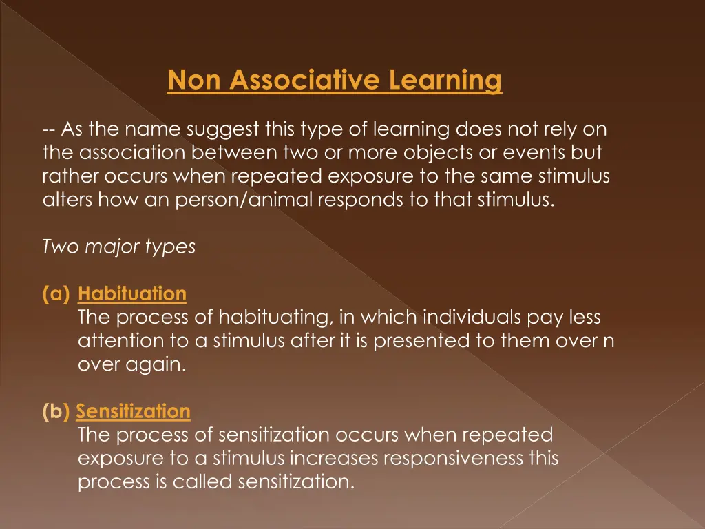 non associative learning