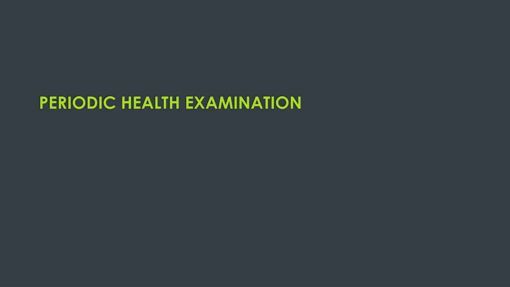 periodic health examination