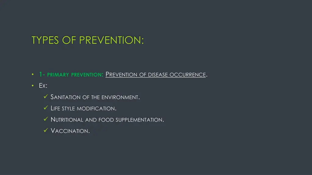 types of prevention