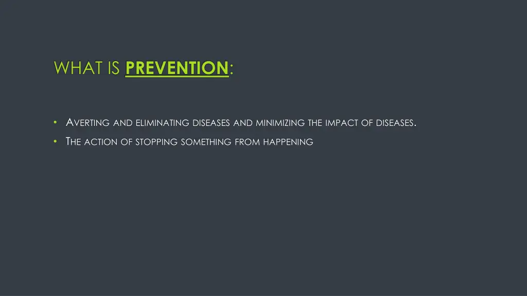 what is prevention